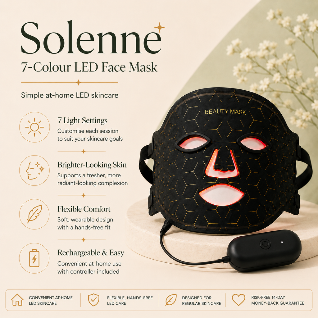Solenne - 7-Colour LED Face Mask for Brighter, Smoother-Looking Skin