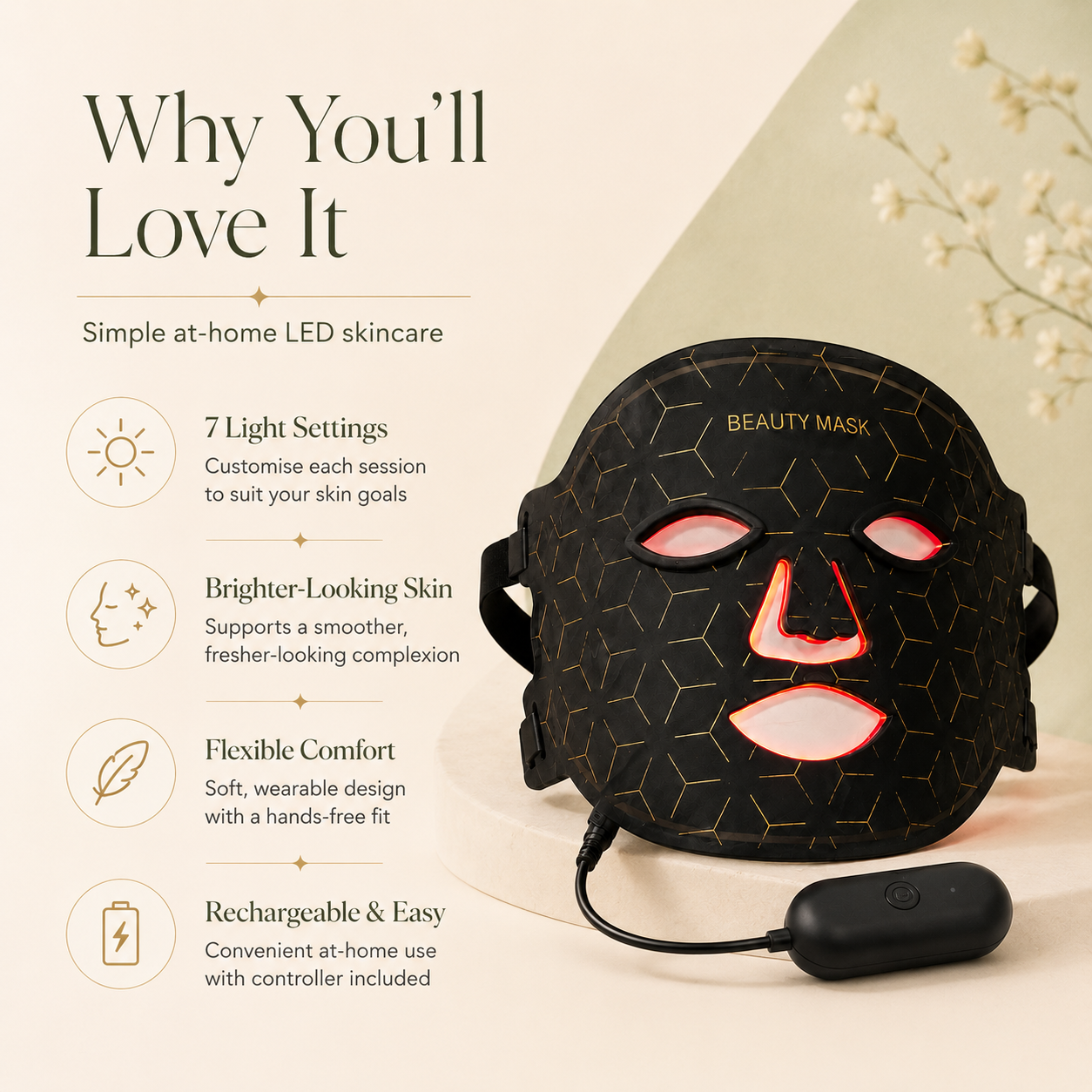 Solenne – The 7-Colour LED Face Mask for Brighter, Smoother-Looking Skin