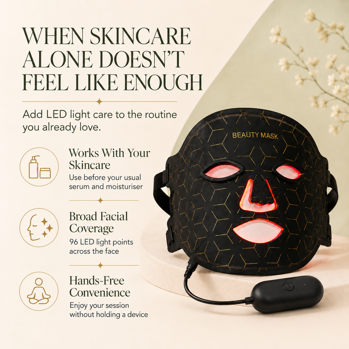 Solenne - 7-Colour LED Face Mask for Brighter, Smoother-Looking Skin