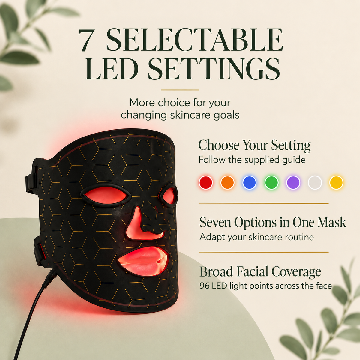 Solenne - 7-Colour LED Face Mask for Brighter, Smoother-Looking Skin