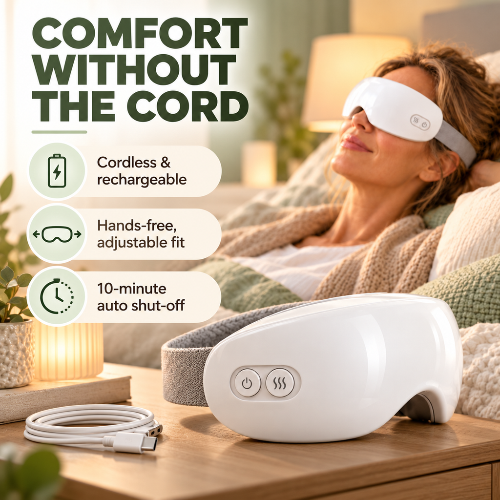 Nuvelle - Cordless Warm Mist Eye Mask for Tired Eyes