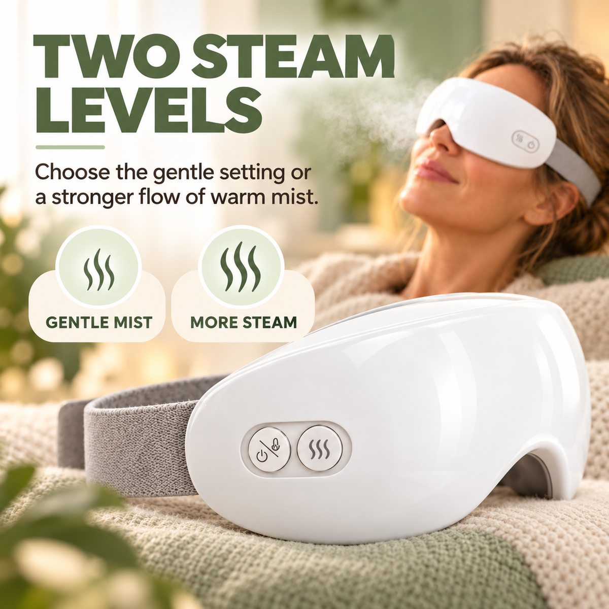 Nuvelle - Cordless Warm Mist Eye Mask for Tired Eyes